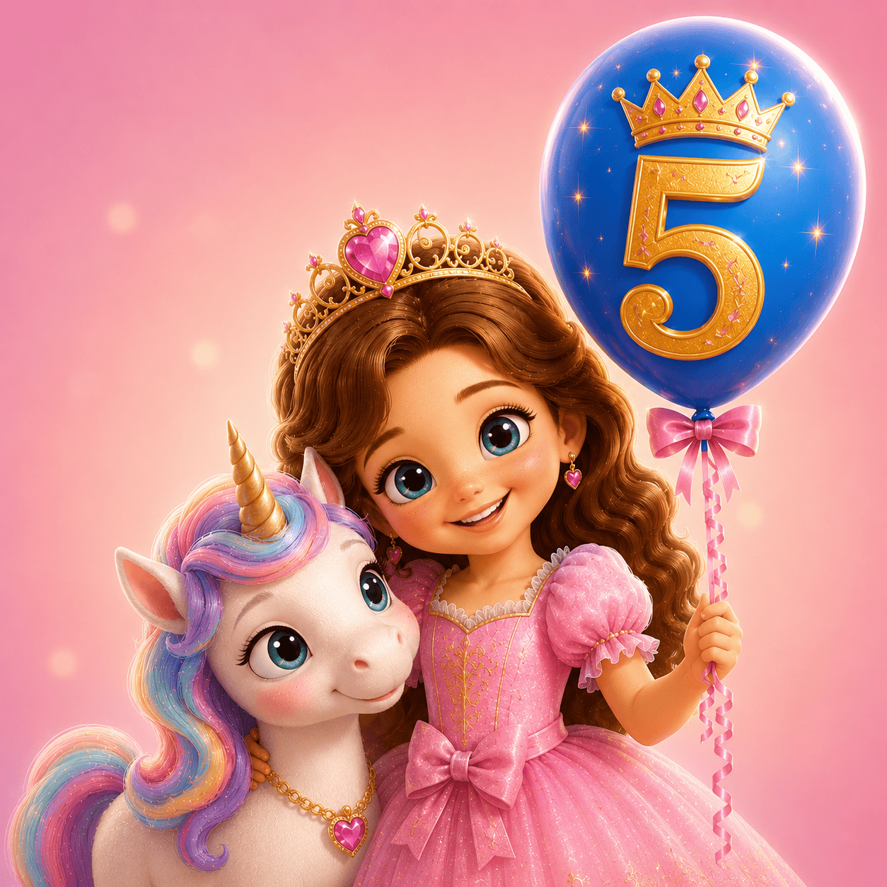 Princess birthday celebration scene